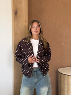 Bente polkadots jacket bruin