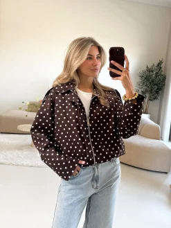 Bente polkadots jacket bruin