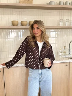Bente polkadots jacket bruin
