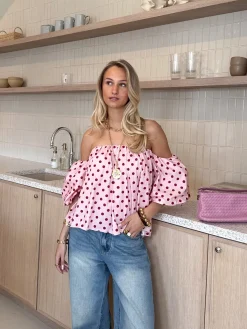Bibi polkadots top pink