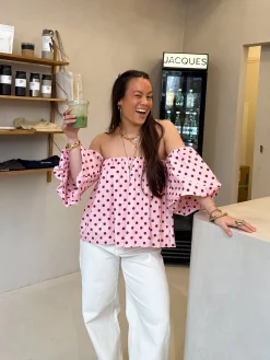 Bibi polkadots top pink