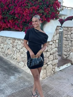 Black dress off shoulder