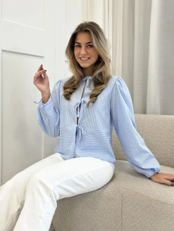 Blouse Aimee striped blauw