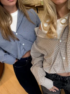 Blouse Lilianne blauw geruit