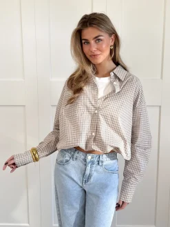 Blouse Lilianne bruin geruit