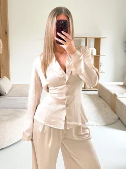 Blouse satin Fem beige