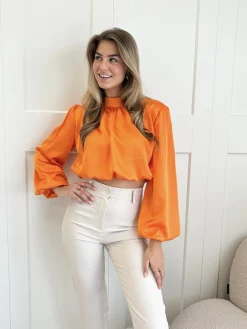 Blouse satin Nora oranje