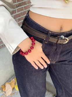 Bordeaux kralen armband