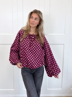 Bordeaux polkodots top Isaline