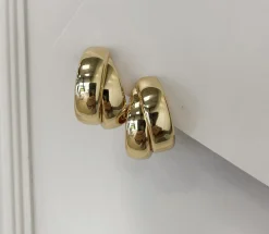 Earring double hoops goud