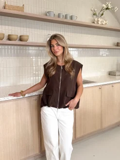 Gilet Esra bruin