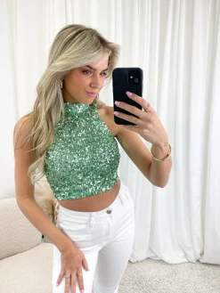 Glitter top Romée mint