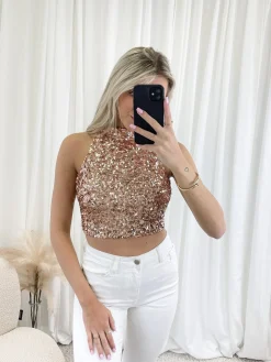 Glitter top Romée pink