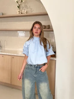 Jess blouse lichtblauw