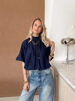 Jess blouse navy blauw