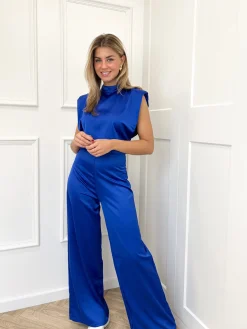 Jumpsuit satin Lily blauw