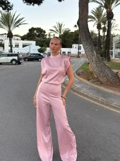 Jumpsuit satin Lily blush