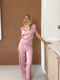 Jumpsuit satin Lily blush