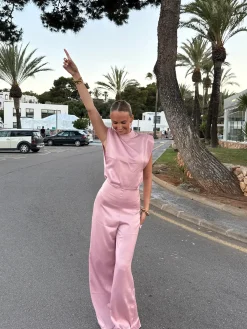 Jumpsuit satin Lily blush