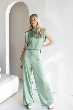 Jumpsuit satin Lily mint