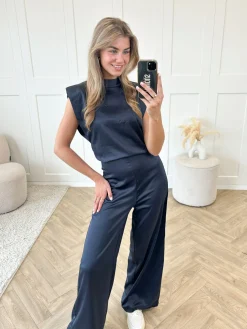 Jumpsuit satin Lily navy
