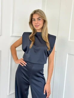 Jumpsuit satin Lily navy