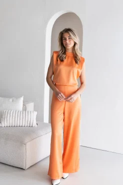 Jumpsuit satin Lily oranje