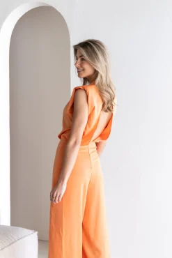 Jumpsuit satin Lily oranje