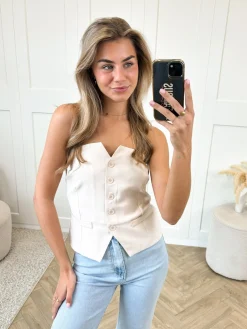 Korset top Melanie beige