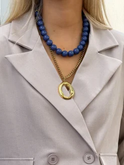 Kralen ketting blauw