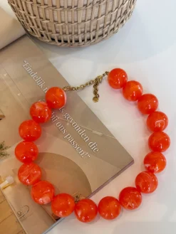 Kralen ketting oranje