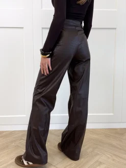 Leather broek Elina bruin