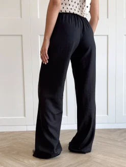 Linnen broek Maya zwart