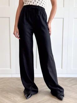 Linnen broek Maya zwart