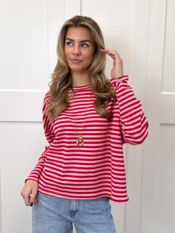 Longsleeve Sophie roze/rood