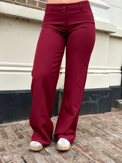 Low waist pantalon Anouk bordeaux