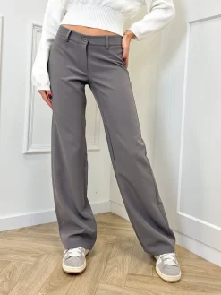 Low waist pantalon Anouk grijs