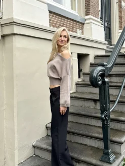 Low waist pantalon Anouk zwart