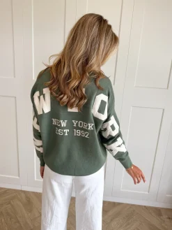 New York trui groen