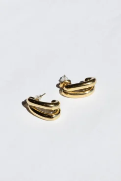 Oorbel Double Golden Hoop