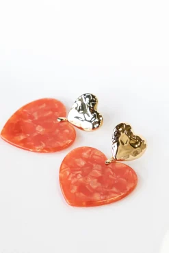 Oorbellen hart van oranje