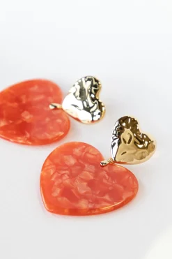Oorbellen hart van oranje