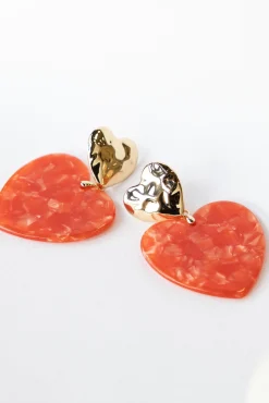 Oorbellen hart van oranje