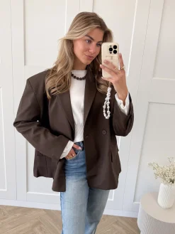 Oversized blazer Aveline bruin