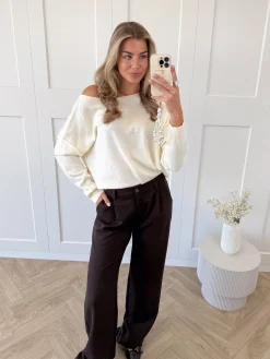 Pantalon low waist Steff bruin