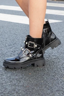 Parel bikerboots lak