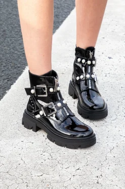 Parel bikerboots lak