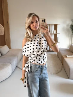 Polka top Louise wit