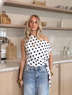 Polka top Louise wit