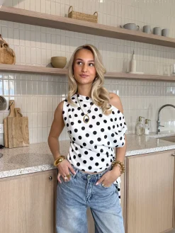 Polka top Louise wit